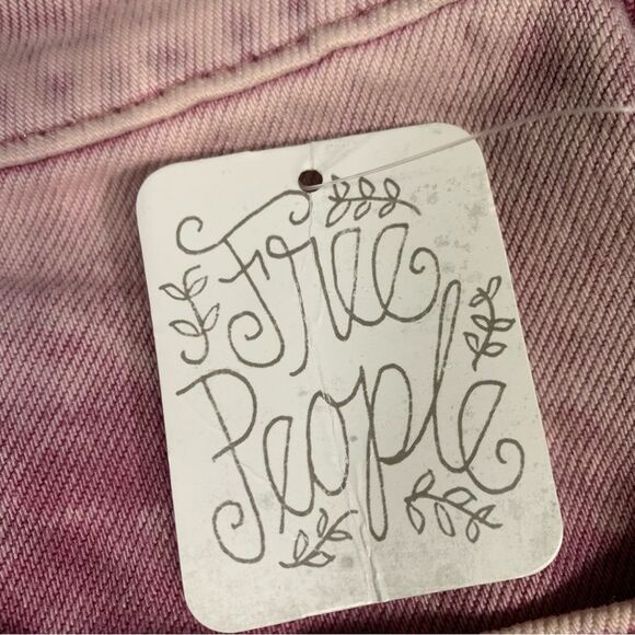 FREE PEOPLE Pink Asymmetrical Raw Hem Mini Skirt Waist Size 27 #754 - Picture 3 of 10